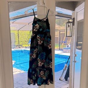 KIDS SHEIN Floral Kids Dress - Blue and Green